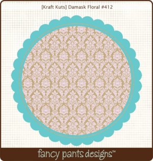 画像1: ダイカット・ペーパー（Kraft Kuts Damask Floral）