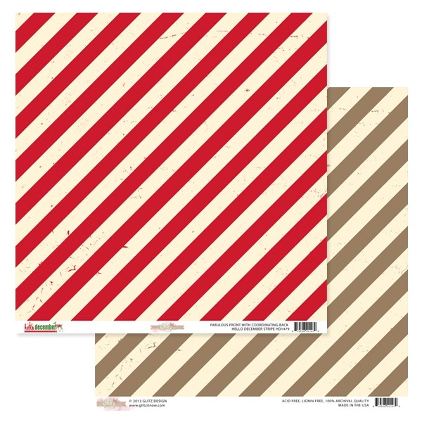 画像1: 両面印刷ペーパー　（Hello December） Stripe