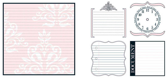 画像1: 12インチ　両面印刷  (Journal-It Girl) Pink Damask